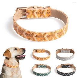 Dog Collars Personalized Durable PU Leather Dogs Soft Comfortable Collar For Accessories Multiple Sizes Adjustable Pet Supplies