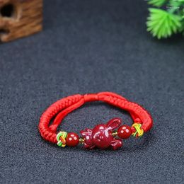 Strand Cinnabar Handmade Rope Bracelet Zodiac Animal Year Hand Red Hanging.