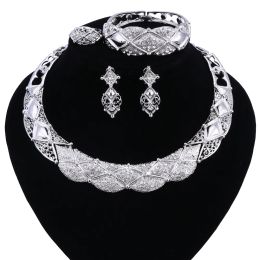 Necklace Jewelry Set Necklace and Earrings Sets Designer Vintage African Costume Women Wedding Accessories Silver Color Jewellery