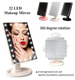 22 LED USB Lights Table Vanity Makeup Mirror Touch Screen Tabletop Beauty Mirror with Touch Control Switch for home use3553567