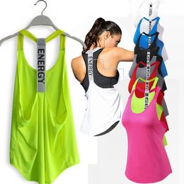 Women Gym Tops Black Sleeveless Yoga Top Fitness Shirt Vest Running workout Sports Letter Backless 240511