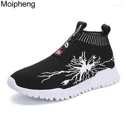 Fitness Shoes Moipheng High Top Sneakers 2024 Autumn Women Ankle Sock Men Fashion Casual White Size11 Zapatillas Mujer