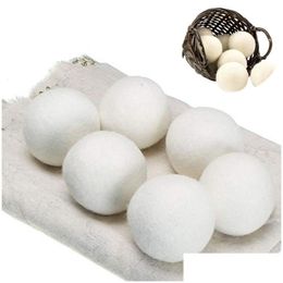 Other Laundry Products Reusable Wool Dryer Balls Premium Natural Fabric Softener Static Reduces Helps Dry Laundrys Quicker Drop Deli Dhxel