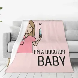 Blankets Nursing Blanket 3D Print Soft Flannel Fleece Warm Cartoon Enfermera Throw For Office Bedding Couch Bedspreads