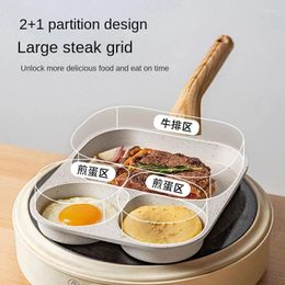 Pans Enlarged Breakfast Pan 3-in-1 Multi-compartment Frying Or Steak And Hamburger Fried Egg Non-stick