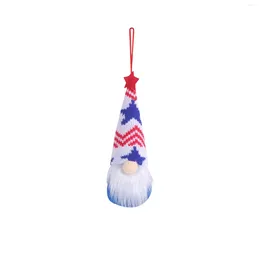 Chandelier Crystal Independence Day Decorative Doll Pendant Faceless Star Stripe Knitted Hat Small Window Crystals Set