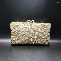 Evening Bags XIYUAN Women Gold Colour Crystal Clutch Bag Rhinestone Diamond Handbags Party Cocktail Purse