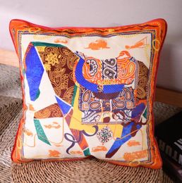 2019 Velvet Fabric Horse Luxury Living Cushion Cover Royal Europe New Design Printed Pillow Case Home Wedding Office Use3689286
