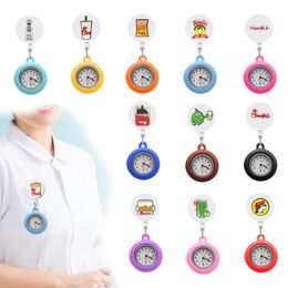 Pocket Watches Fe Chicken Clip Clip-On Hanging Lapel Nurse Watch Fob For Nurses Alligator Medical Hang Clock Gift Retractable Hospital Otkae