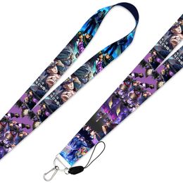 comic anime JoJos Bizarre Adventure Keychain ID Credit Card Cover Pass Mobile Phone Charm Neck Straps Badge Holder Keyring Accessories 107