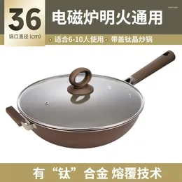 Pans Pots And Uncoated Pot For Cooking Stainless Steel Frying Pan Non Stick Wok Induction Cooker Gas Universal