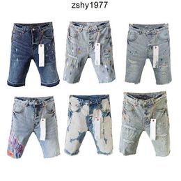 Designer viola maschi jeans pantaloncini salti casual ginocchio corto linght jean abbigliamento 29-40 dimensioni