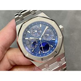 Bracelet Ceramic Mens Calendar Moon Bezel Phase SUPERCLONE White Movement Perpetual 26574 Automatic Mechanical 26579 APS 41Mm10.5Mm Cal5134 Watch 854F