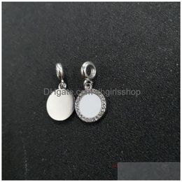 Charms Sublimation Blank Round Po Bead Metal Slider Big Hole 5Mm European Transfer Printing Consumables Material Drop Delivery Jewellery Dhr9W