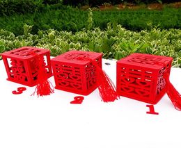 Chinese Asian Style Red Double Happiness Wedding Favour box party gift Favour candy box whole YT00018828537