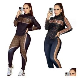 Womens Tracksuits Designer Women Off Shoder Outfits Hoodie Leggings 2 Piece Sets Y Trousers Bodycon Pants Apparel Crop Top Fashion Fal Dhefq