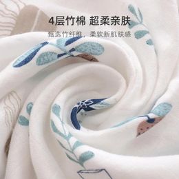 Blankets Baby Four-layer Bamboo Cotton Gauze Quilt Summer Thin Born Products Swaddling Towel Blanket