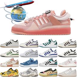 Bad Bunny x Forum Buckle Low Running Shoes Yellow Cream Blue Tint Core Black Benito Easter Egg men Patchwork White women outdoors trainers designer sneakers