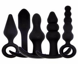 Sex toys Massagers Orissi Backyard 5piece Set of Silicone Fun Products Anal Plug Adult Massage Male Comrades97328169665822