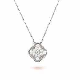 4 four leaf clover necklace women 925 sterling silver plated 18k gold 1 motif flower full diamond pendant necklaces designer mens Jewellery Valentines Day girl gift