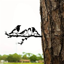 Garden Decorations Metal Black Bird Stakes Decoration Cute Decorative Outdoor Statues For Lovers Yard