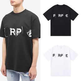 Designer Luxury purples Classic Summer new simple solid Colour letter printing high weight double yarn cotton short sleeve micro elastic men's and women's T-shirts