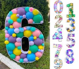 Party Decoration DIY 73cm Big Number 1 2 3 Balloon Filling Box Stand JungleBirthday Baby Shower Decor1206035