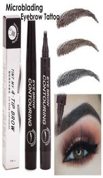 SUAKE Eyebrow Pencil Waterproof Fork Tip Eyebrow Tattoo Pen 4 Head Fine Sketch Liquid Eyebrows Enhancer Dye Tint Pens2032713