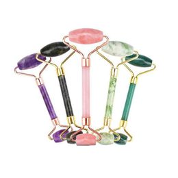 Party Favor Jade Roller Masr Natural Crystal Stone Face Gua Sha Tools Creative Gift Supplies Drop Delivery Home Garden Festive Event Dhxa2
