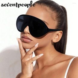Sunglasses Oversized Shield Women Men 2024 Designer Fashion One Piece Sun Glasses For Female Punk Big Frame Shades