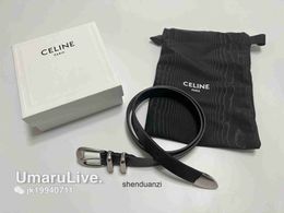 Celline High end designer belts for womens Show Plant Tanned Cow Leather Belt with Double Buckle Metal Buckle Belt Original 1:1 with real logo and box