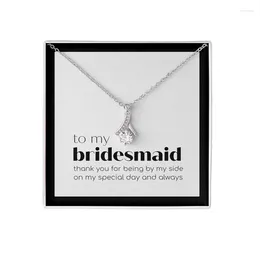 Party Favor Custom Bridesmaid Necklace Wedding Gift For Bridesmaids Jewelry Elegant Gifts Thank You