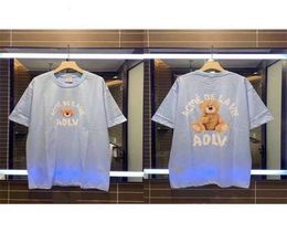 hoodie Collection Adlv Tshirt HipHop Bear Graffiti Oversized Quality Women T Shirts High Street Casual 11 Tees Top Dress6624117