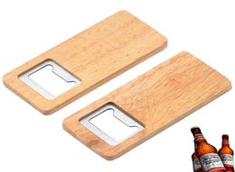 Wood Beer Bottle Openers Wooden Handle Corkscrew Stainless Steel Square Openers Bar Kitchen Accessories HH214278791247