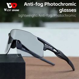 Outdoor Eyewear Western style anti fog bicycle glasses mens UV400 photochromic sunglasses outdoor bicycles fishing hiking sports gogglesQ240514