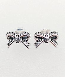 Charms designer Jewellery Authentic 925 Sterling Silver DELICATE BOW Stud Earring P Earrings luxury women Valentine day bi8736354