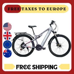 48V 1000W Full Suspension Electric Mountain Bicycle YG90 Fast 17A Hydraulic Disc Brake 17A Electronic System Aluminum EU