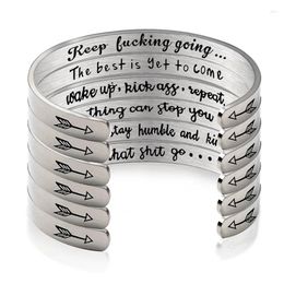 Bangle Bracelet For Men Women Jewellery Silvery Titanium Stainless Steel Inspirational Bracelets Bangles Love Engraved Cuff