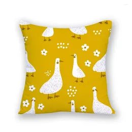 Pillow Throw Pillowcase Art Cartoon 2024 Modern Home Decoration Simple Decorative Sofa Polyester Linen Animal 45x45cm E2365