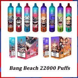 Original Bang Beach 22000 Puffs Disposable Vape Pen 22K Puffs Vape 36ml Prefilled Cartridges Pod 850mAh Rechargerable Battery 12 Flavours VS Randm Tornado 15000