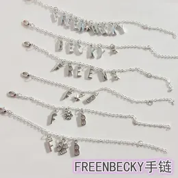 Gift Wrap Customized Freenbecky Same Silver Letter Bracelet Metal Bookbag Chain Pendant Fan Support Packaging Bag