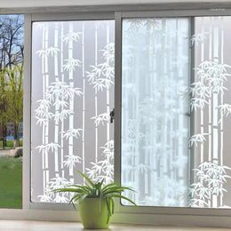 Window Stickers Film Frosted Opaque Glass Self-adhesive Privacy White/Green Bamboo Bedroom Bathroom Home Decorative