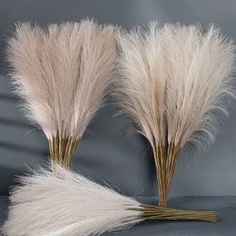 15PCS INS Style Reed Pampas Grass Artificial Flowers High Quality Bouquet Fake Plants Boho Home Decor Bedroom Garden Balcony 240515