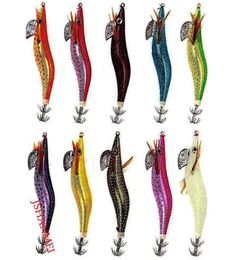 10pcs Luminous Squid Jigs Hard Fishing Lures 25 30 35 Squid Bait Jig Hooks7332504