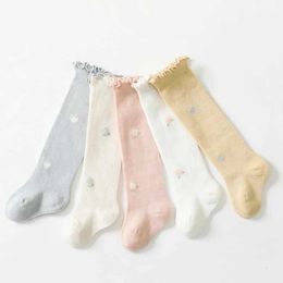 Kids Socks Baby socks summer new mesh thin mosquito resistant long socks cotton socks newborn clothing baby flower girl accessoriesL2405