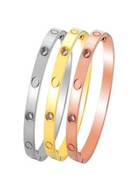 jewellery designer female loves bracelets bangle diamond screwdriver titanium steel gold belcher silver 4CZ cuff simple fashion cj2746835