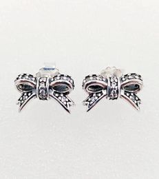 Charms designer Jewellery Authentic 925 Sterling Silver DELICATE BOW Stud Earring P Earrings luxury women Valentine day bi7288748