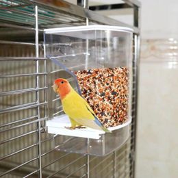 Other Bird Supplies Semi-encircled Feeder Durable Capacity Transparent For Cage Automatic Parrot Food Small