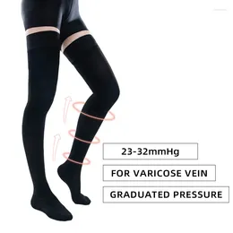 Women Socks 0088Women Compression Stockings 20-30mmhg Graduated Pressure Thigh High Elastic For Varicose Veins Edoema Swelling Nursing