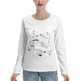 Women's Polos Howl's Moving Castle Long Sleeve T-Shirts Female Clothing Shirts Graphic Tees Blank T For Womens